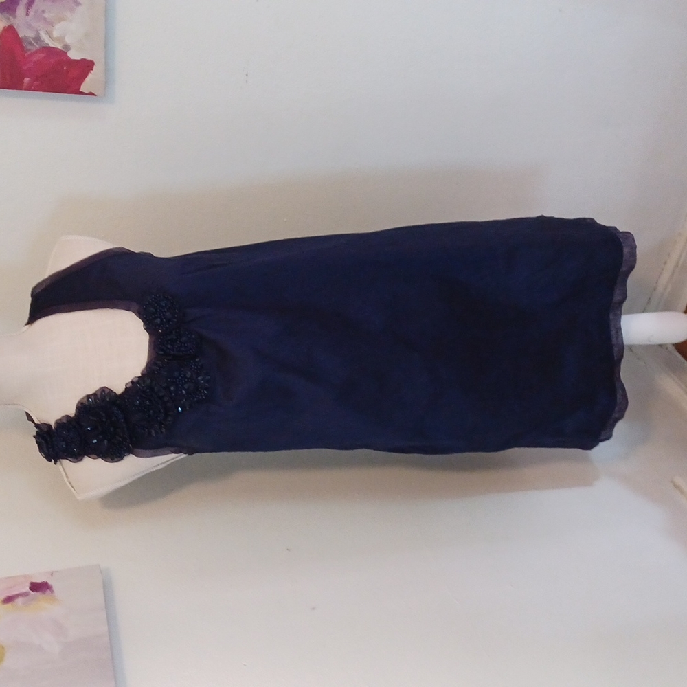 Calypso  Vintage Silk Navy blue dress